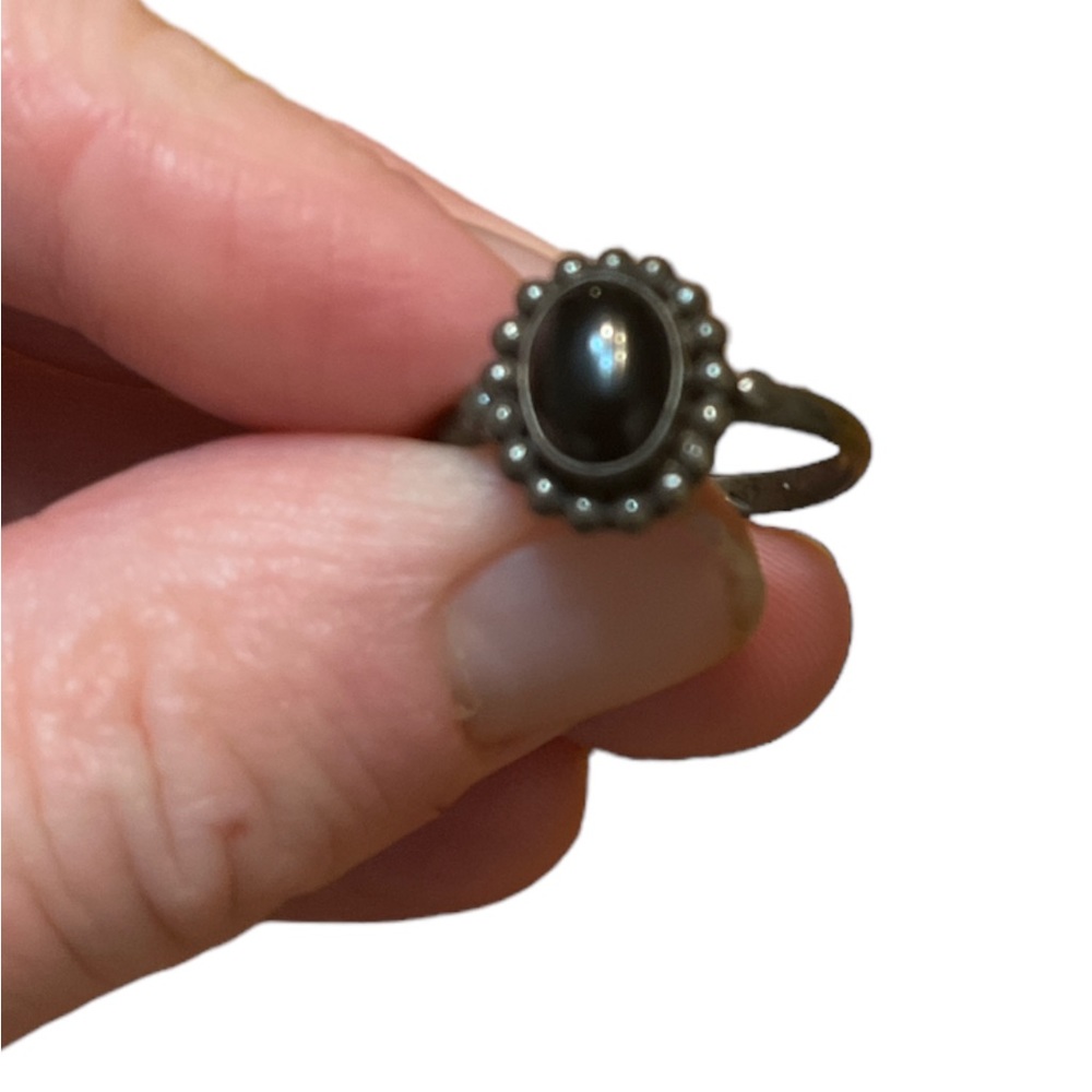 Vintage Sterling Onyx Ring